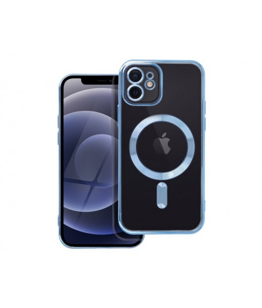 Husa iPhone 12, Electro Mag, Magsafe, cu protectie la camere, Albastru